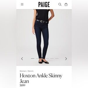 Paige jeans hoxton size 31